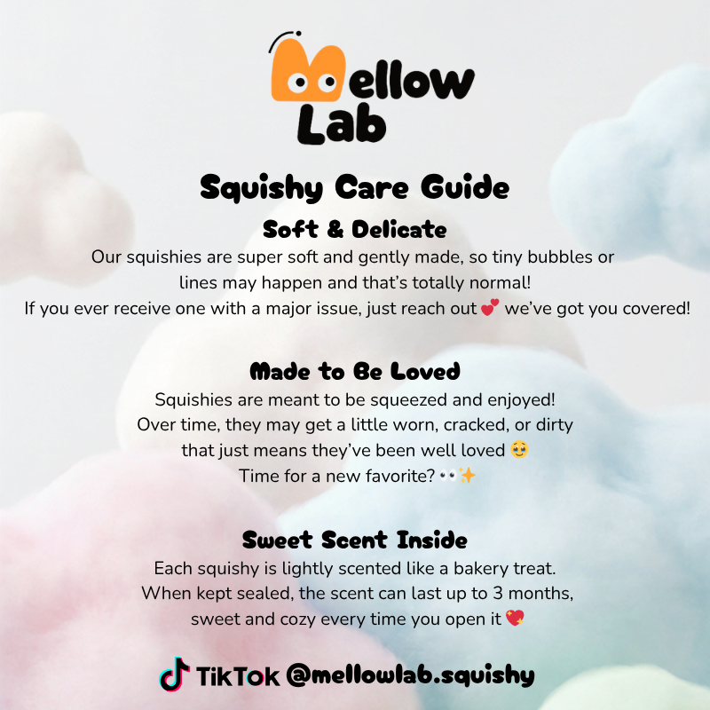 Slow Rising Squishy - Chubby Kitty Bread【Sweet Bakery Scent】85g Mellow Lab x Sweetbuns Stress Relief Toy