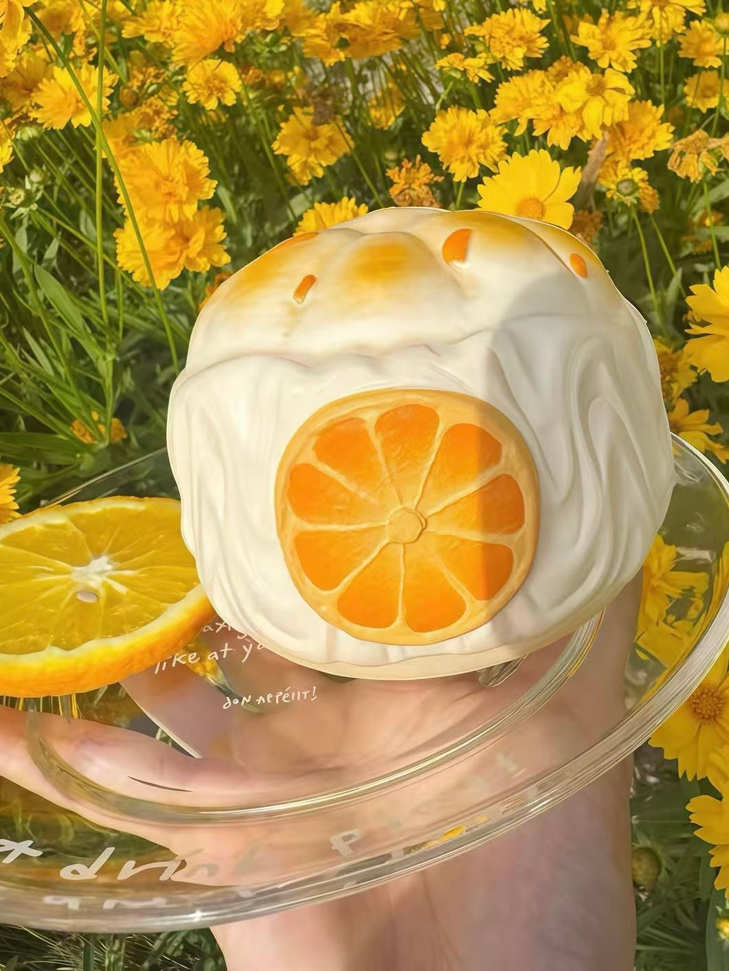 Slow Rising Squishy - Orange Cream Puff【Sweet Bakery Scent】108g Mellow Lab x Sweetbuns Stress Relief Toy