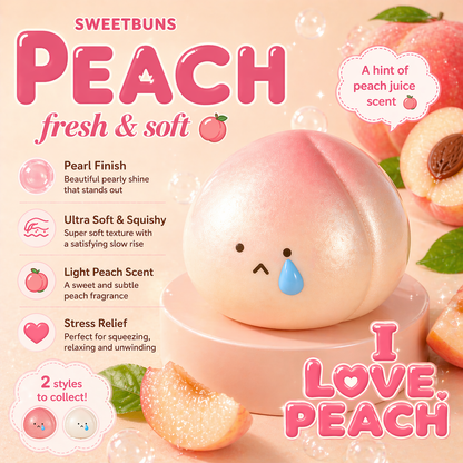 Slow Rising Squishy - Crying Peach Mellow Lab x Sweetbuns Stress Relief Toy