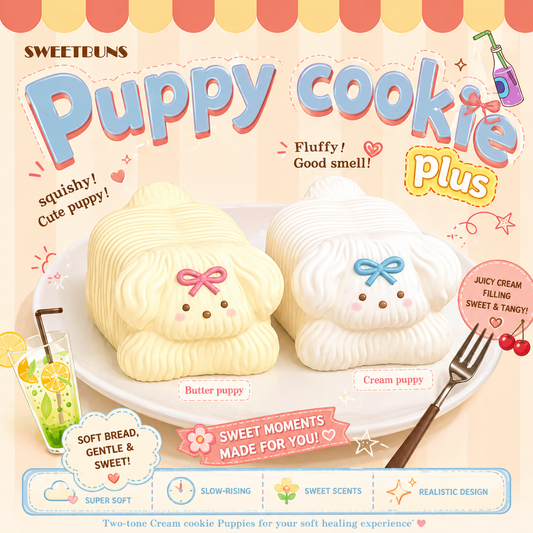 Slow Rising Squishy - Creamy Puppy Cookie Mellow Lab x Sweetbuns Stress Relief Toy