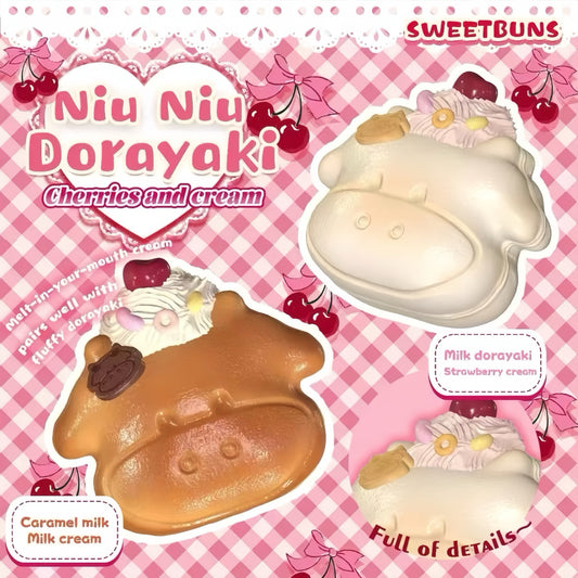 Slow Rising Squishy - Moo Moo Dorayaki【Sweet Bakery Scent】75g Mellow Lab x Sweetbuns Stress Relief Toy