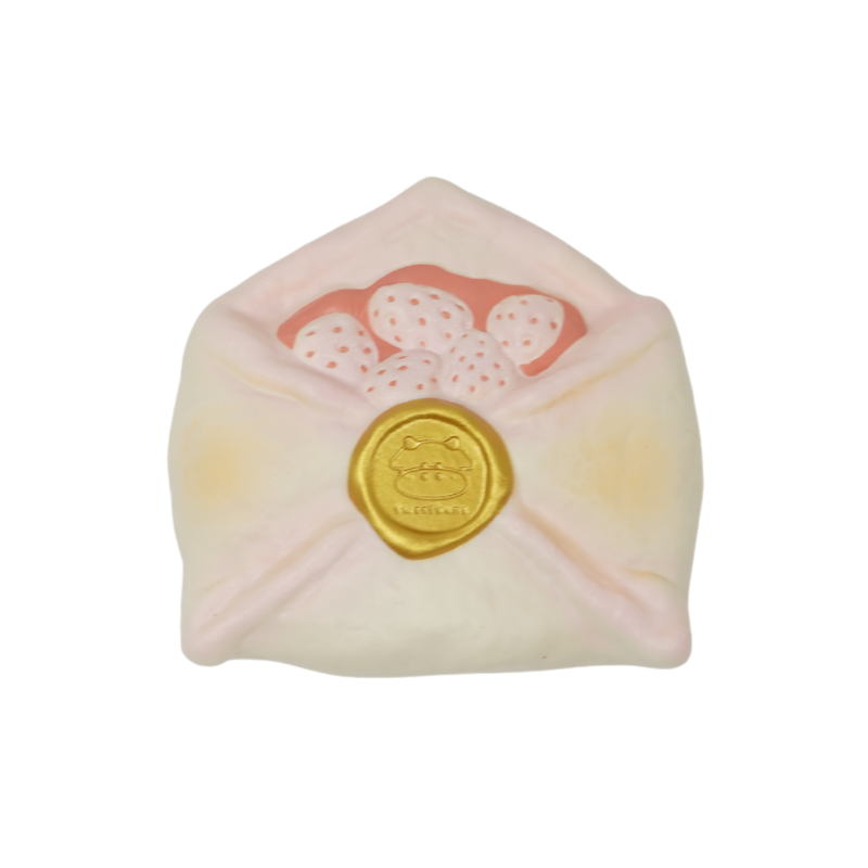 Slow Rising Squishy Strawberry Love Envelope Bread 【Sweet Bakery Scent】100g Mellow Lab x Sweetbuns Stress Relief Toy