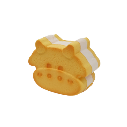 Slow Rising Squishy - Moo Moo Fruit & Daisy Sandwich【Sweet Bakery Scent】95g Mellow Lab x Sweetbuns Stress Relief Toy