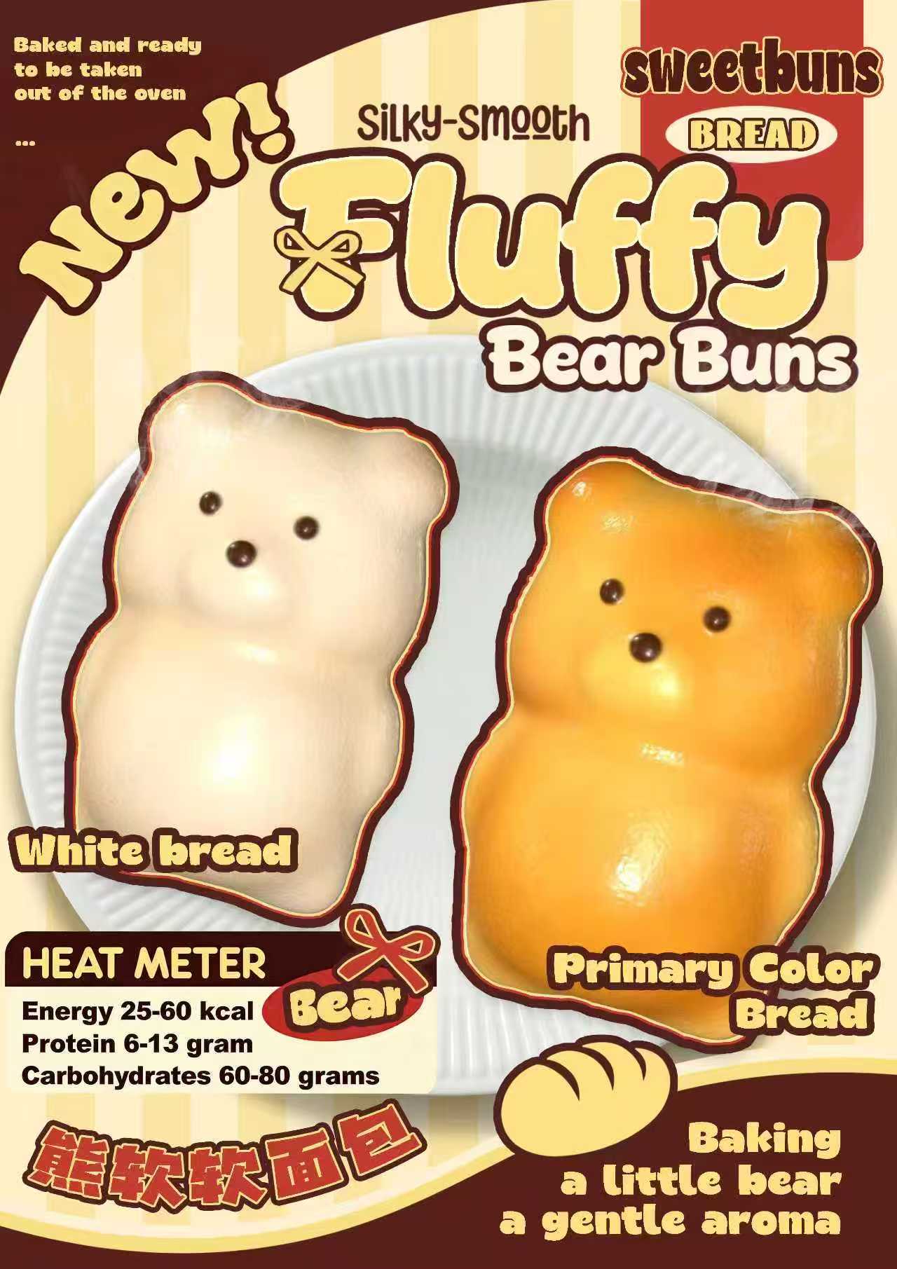 Slow Rising Squishy - Fluffy Bear Buns【Scented】Mellow Lab x Sweetbuns Stress Relief Toy
